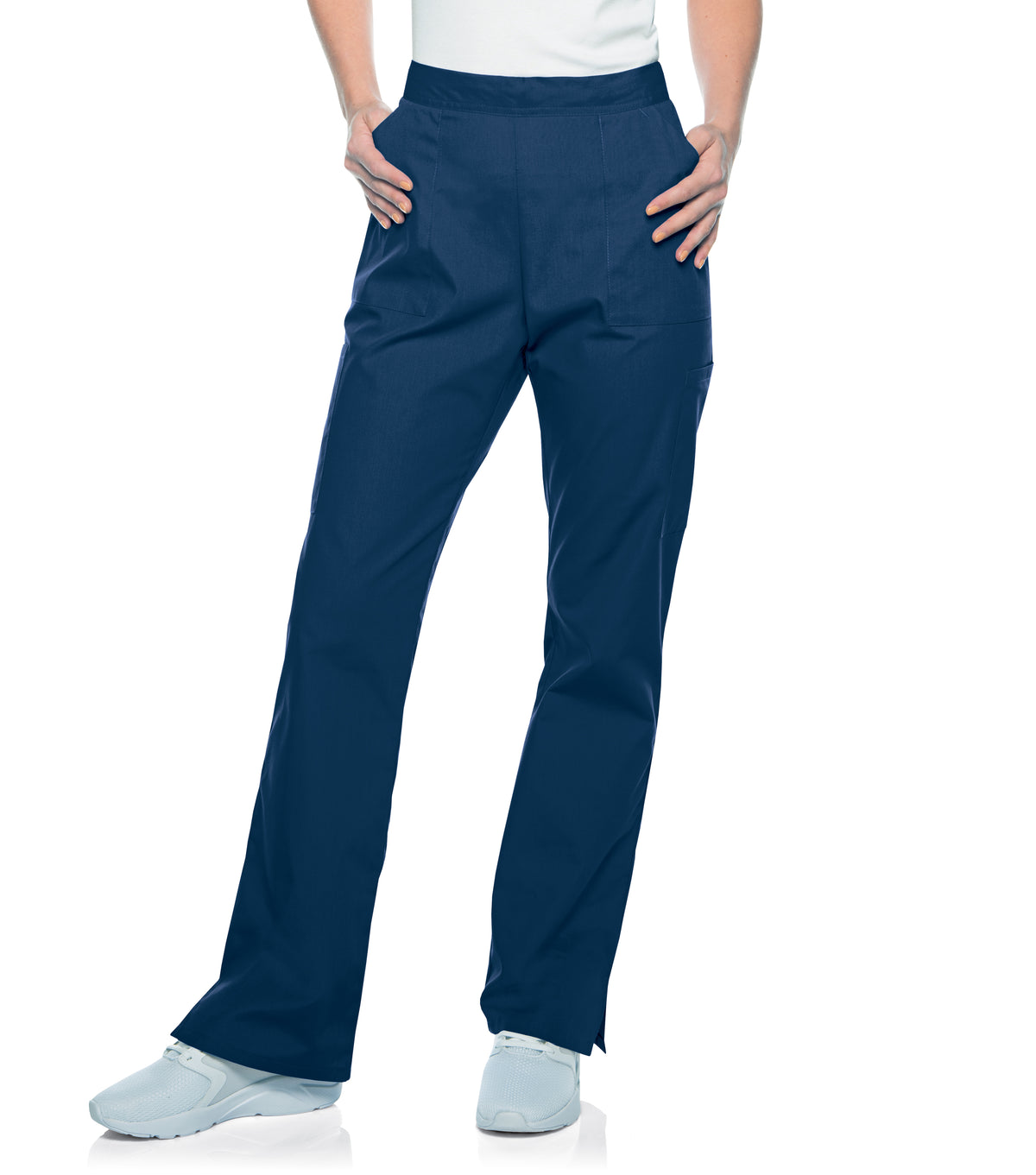 Landau Scrub Zone Women's Straight-Leg Cargo Scrub Pants 83223 -Navy-Frontview