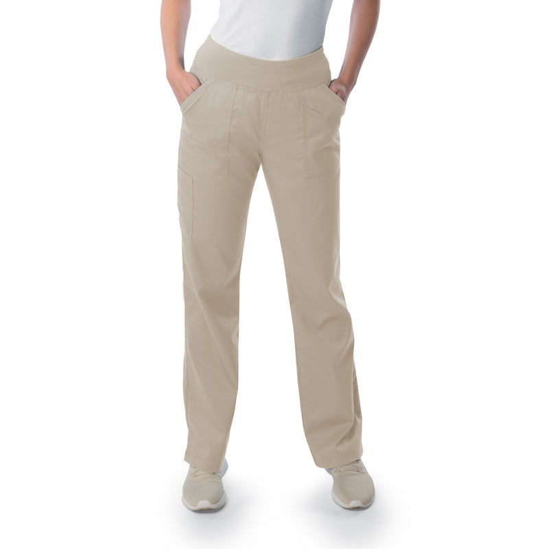 Landau ProFlex Women's Straight-Leg Yoga Scrub Pants 2043 -Sandstone-Frontview