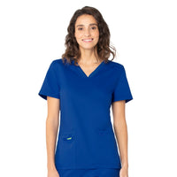 Landau ProFlex Women's 2-Pocket V-Neck Scrub Top 4168 -Galaxy-frontview