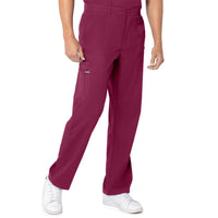 Landau ProFlex Men's Straight-Leg Cargo Scrub Pants 2103 -Wine-Frontview