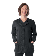 Landau ProFlex Women's Warm-Up Scrub Jacket 3038 -Black-frontview