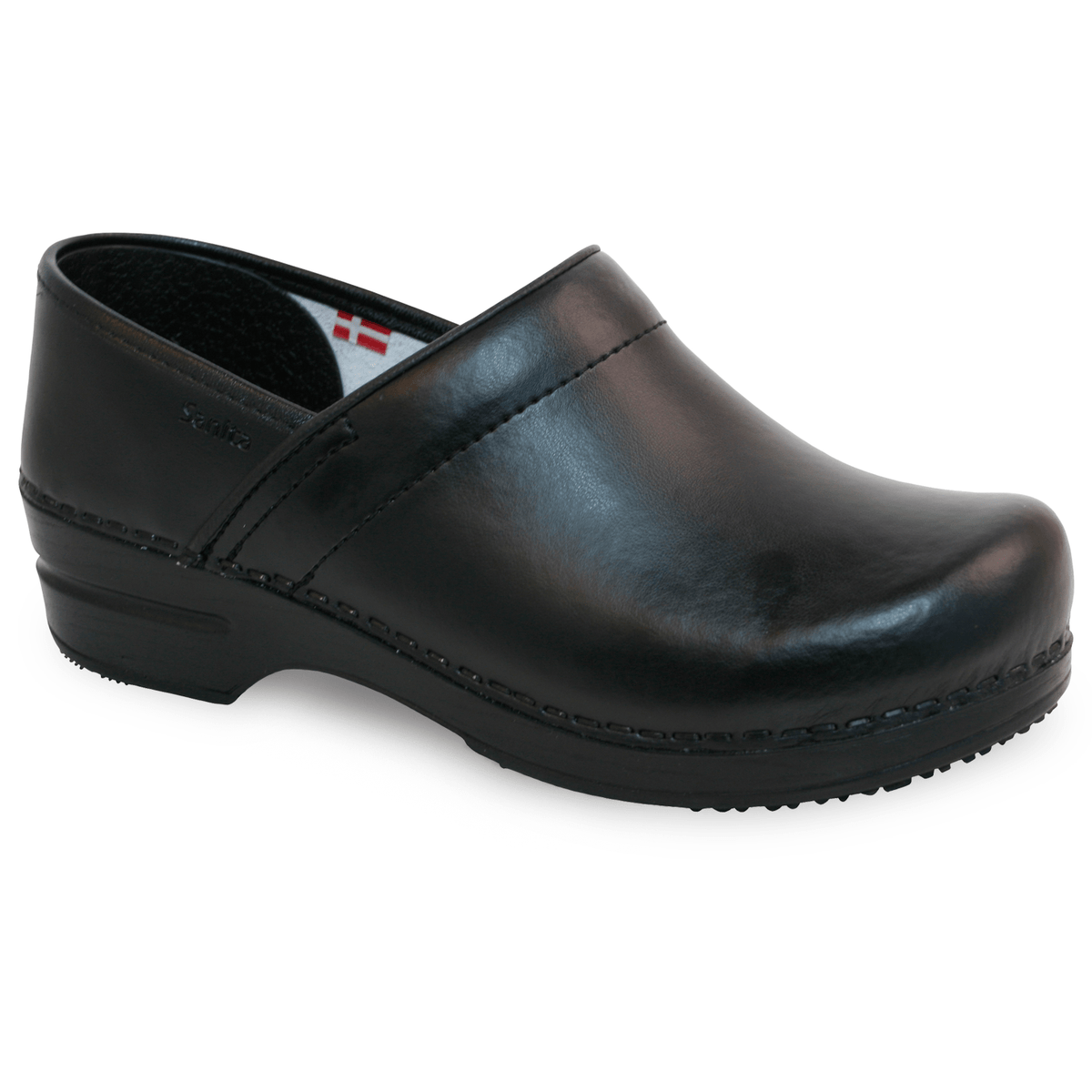 Sanita Aubrey Women's PU-coated Leather Medical Clog - side view