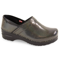 Sanita Sabel Women's Patent Leather Medical Clog - Charcoal