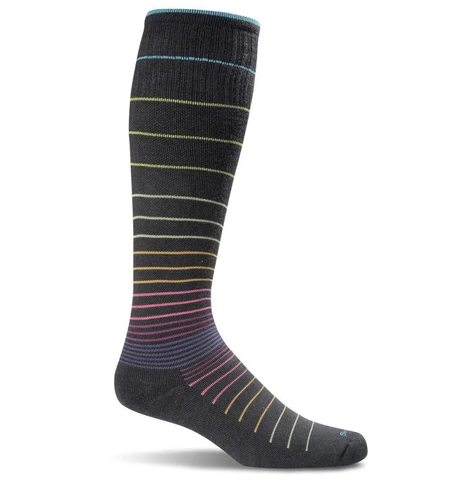 Sockwell Women's Circulator Compression Socks Black Stripe - Fiumara Medical