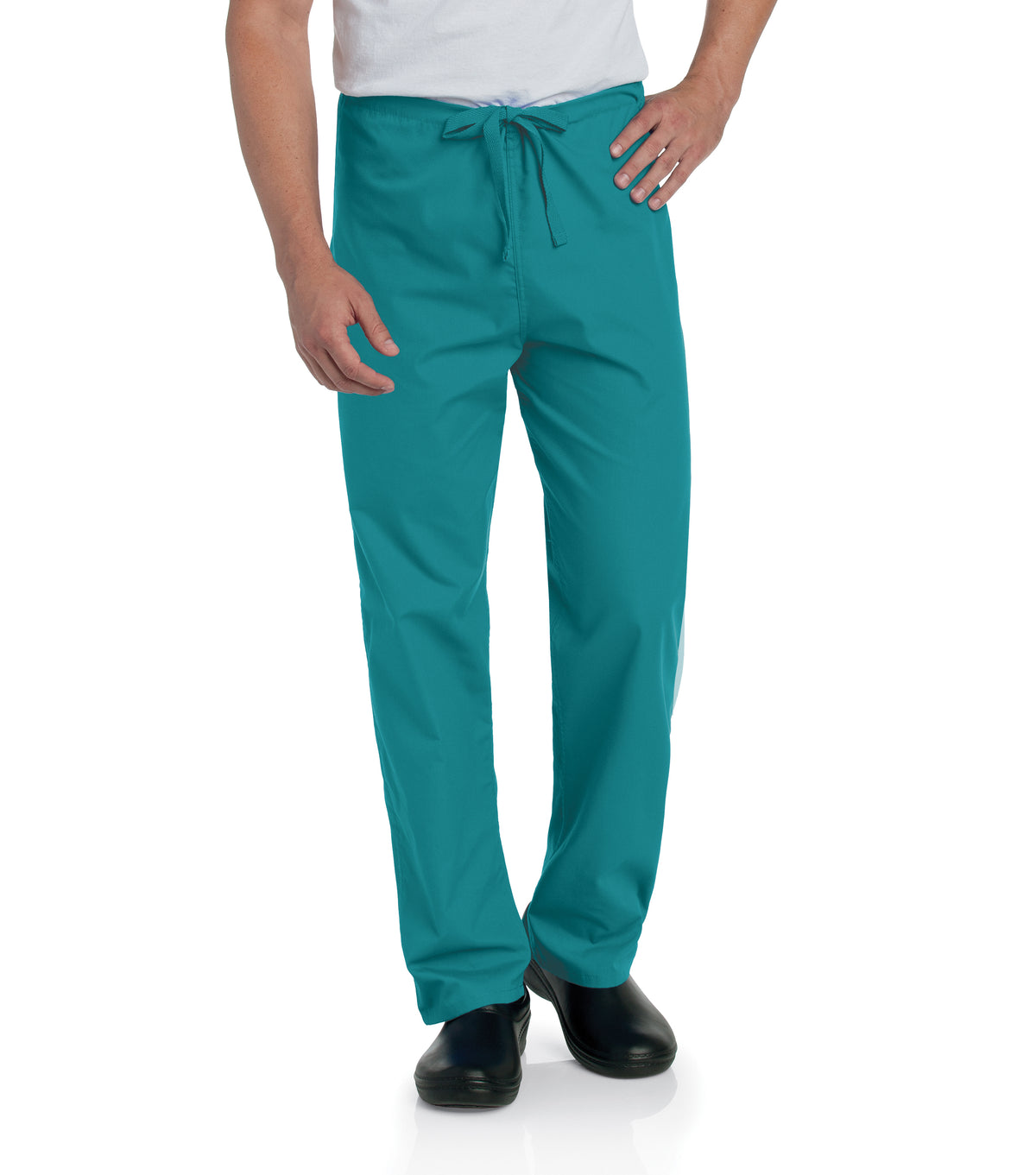 Landau Essentials Unisex Straight-Leg Scrub Pants 7602 -Teal-Frontview