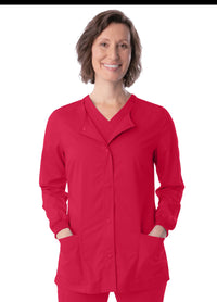 Landau ProFlex Women's Warm-Up Scrub Jacket 3038 -True Red-frontview