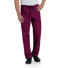 Landau Essentials Unisex Straight-Leg Scrub Pants 7602 -Wine-Frontview