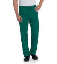 Landau Essentials Unisex Straight-Leg Scrub Pants 7602 -Hunter Green-Frontview