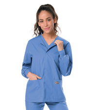 Landau Scrub Zone Unisex Warm-Up Scrub Jacket 75231 -Ceil Blue-frontview