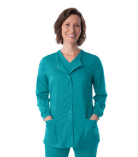 Landau ProFlex Women's Warm-Up Scrub Jacket 3038 -Teal-frontview