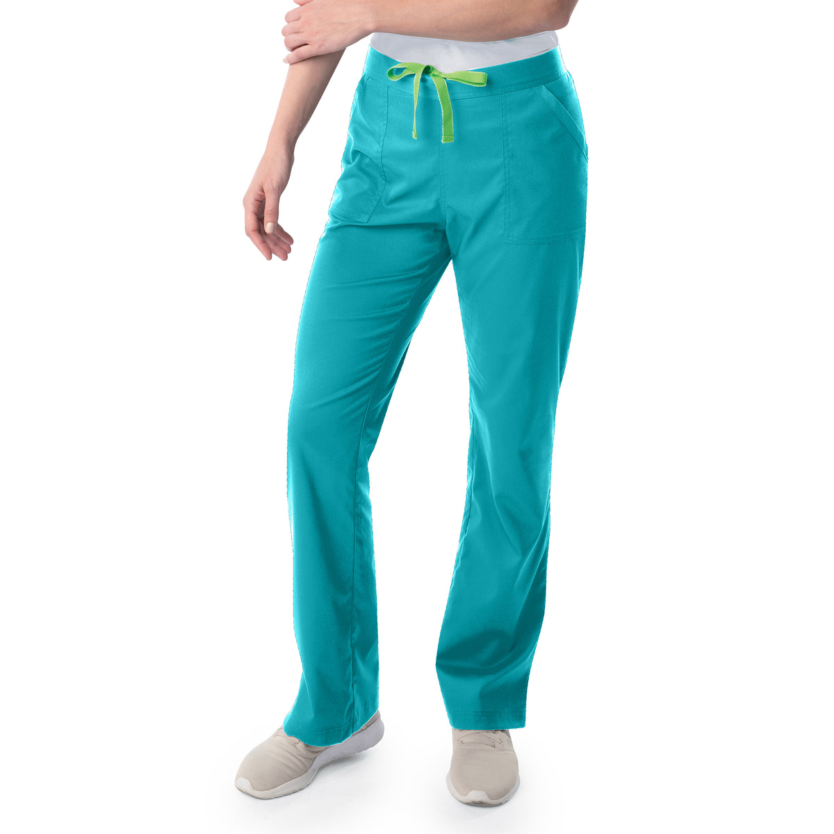 Landau ProFlex Women's Straight-Leg Cargo Scrub Pants 2042 -Teal-Frontview