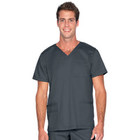 Landau ProFlex Men's 4-Pocket V-Neck Scrub Top 4253 -Graphite-frontview