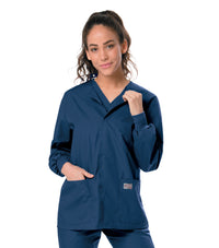 Landau Scrub Zone Unisex Warm-Up Scrub Jacket 75231 -Navy-frontview