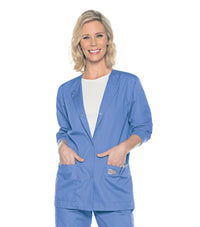 Landau ProFlex Women's Warm-Up Scrub Jacket 70227 -Ceil blue-frontview