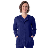 Landau ProFlex Women's Warm-Up Scrub Jacket 3038 -True Navy-frontview