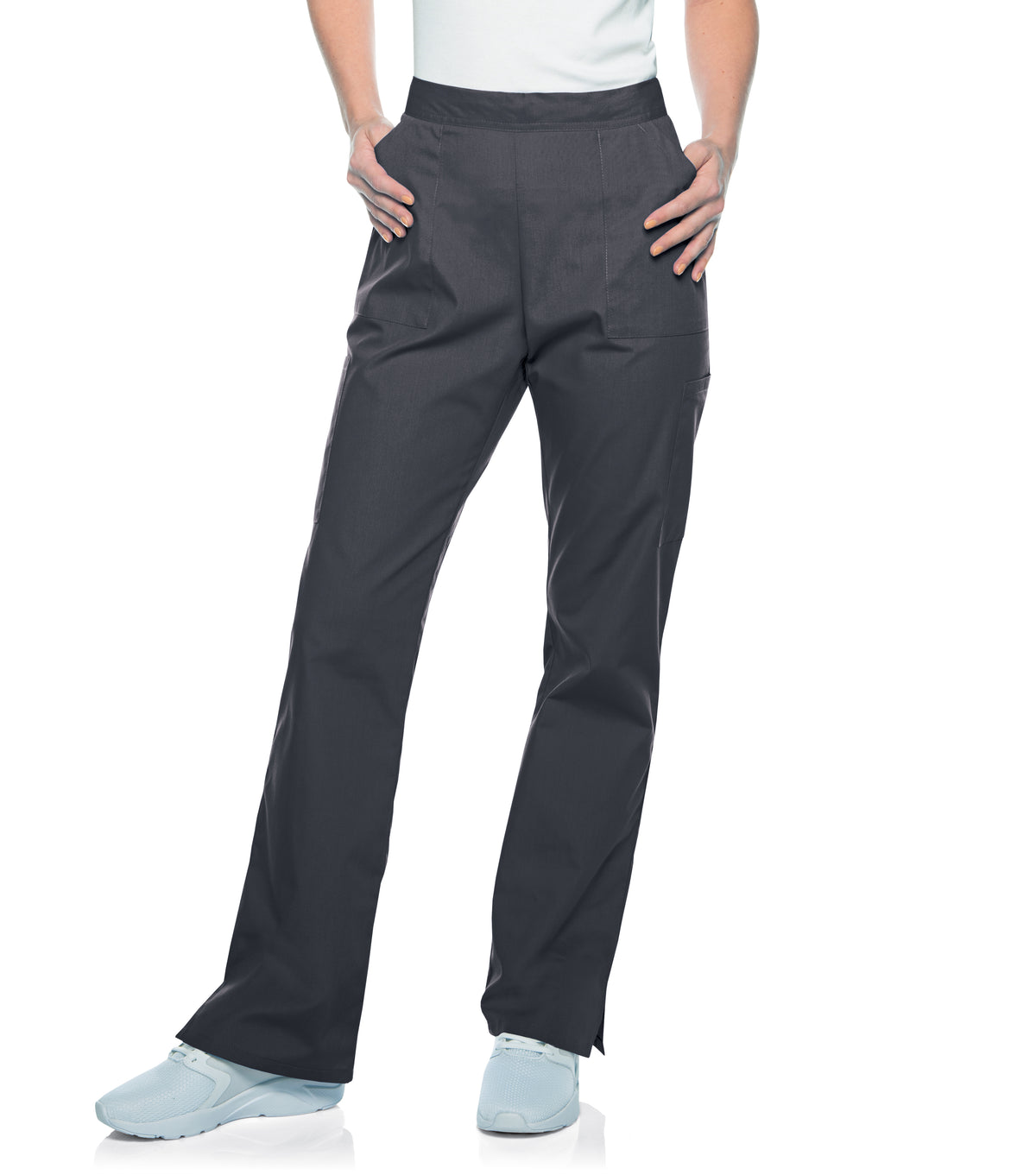 Landau Scrub Zone Women's Straight-Leg Cargo Scrub Pants 83223 -Graphite-Frontview