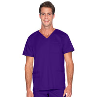 Landau ProFlex Men's 4-Pocket V-Neck Scrub Top 4253 -Grape-frontview