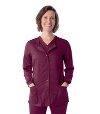 Landau ProFlex Women's Warm-Up Scrub Jacket 3038 -Wine-frontview